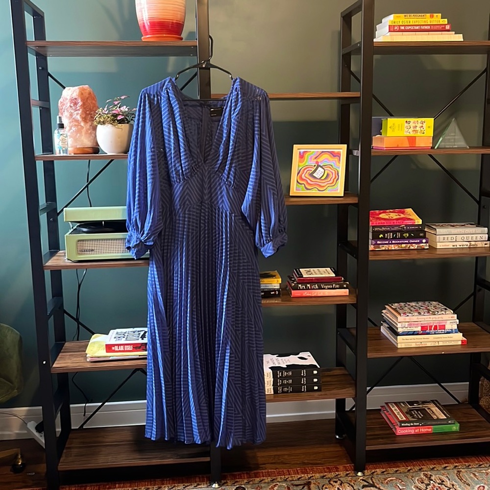 ASOS Design Curve Dress in Blue w/ Slip